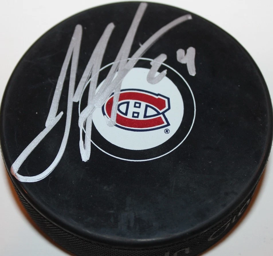 JARRED TINORDI SIGNED MONTREAL CANADIENS HOCKEY PUCK W/CASE COA