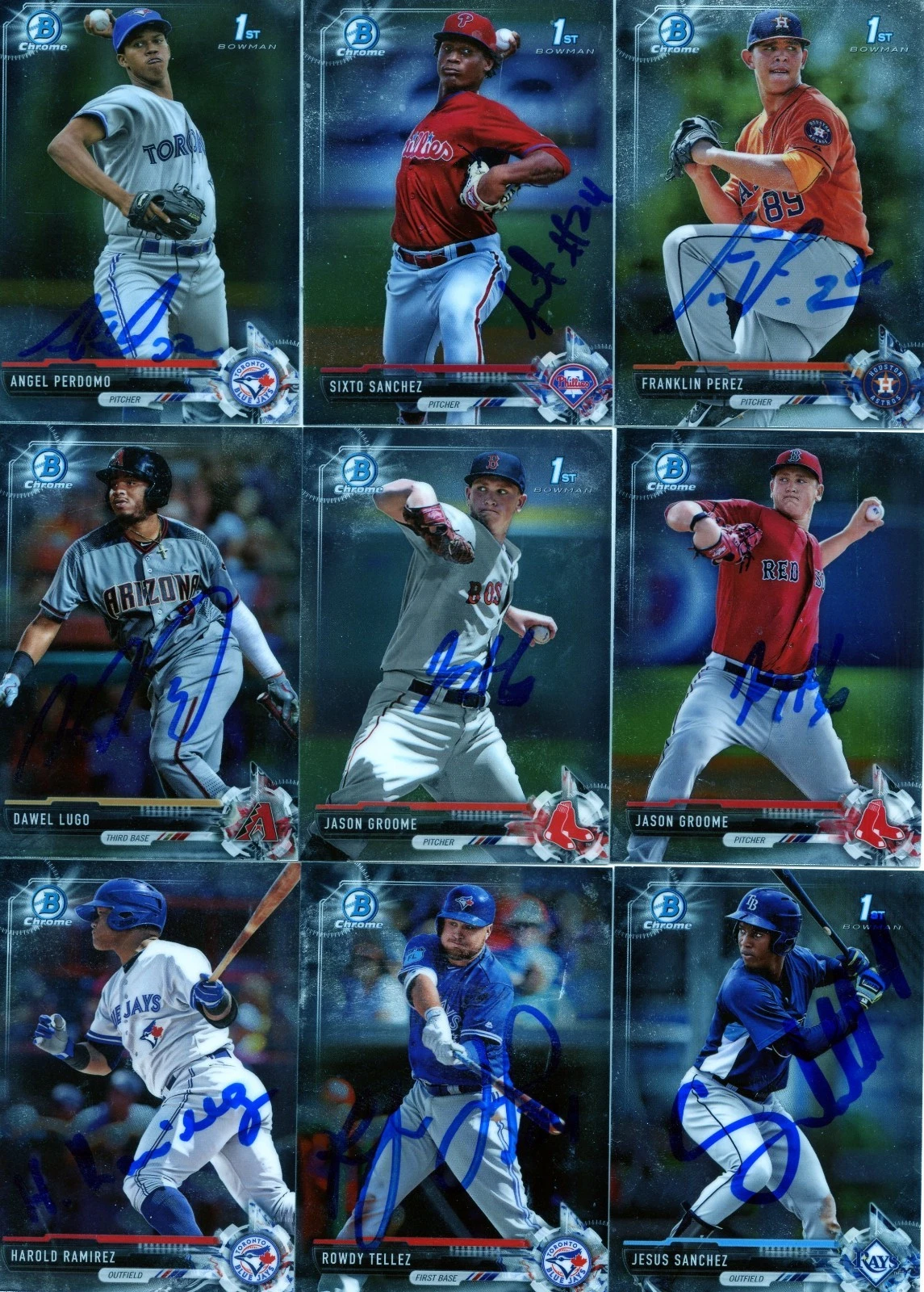 JASON GROOME SIGNED 2017 BOWMAN CHROME PROSPECT ROOKIE CARD (RED JERSEY) AUTO