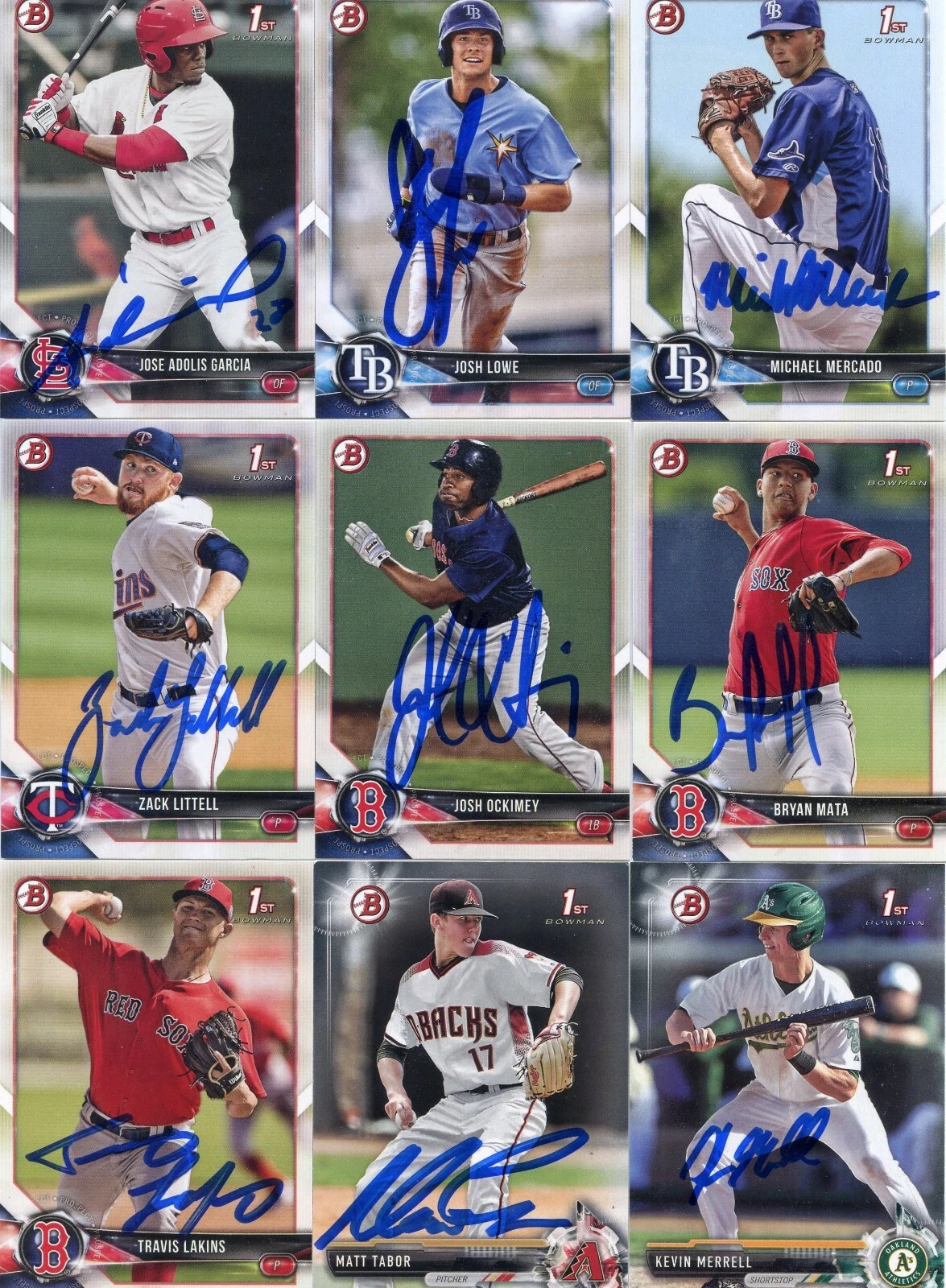 MATT TABOR SIGNED 2017 BOWMAN DRAFT PROSPECT ROOKIE CARD AUTO