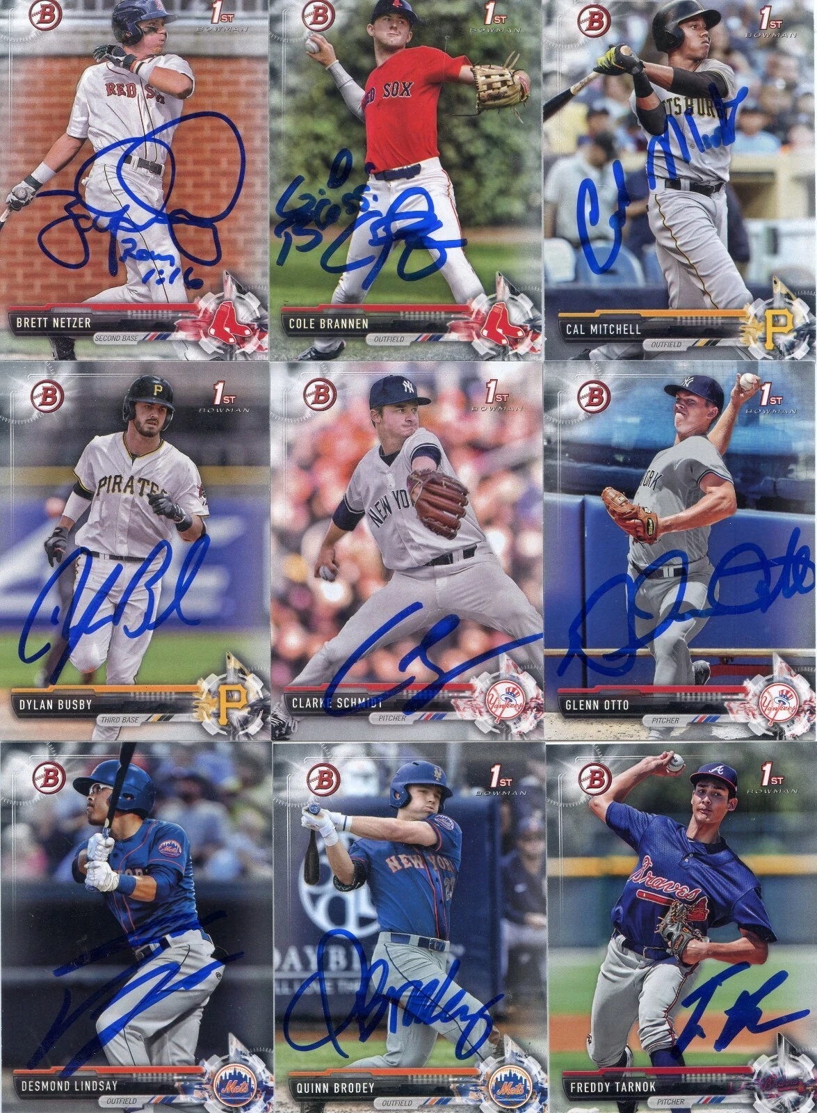 COLE BRANNEN SIGNED 2017 BOWMAN DRAFT PROSPECT ROOKIE CARD AUTO