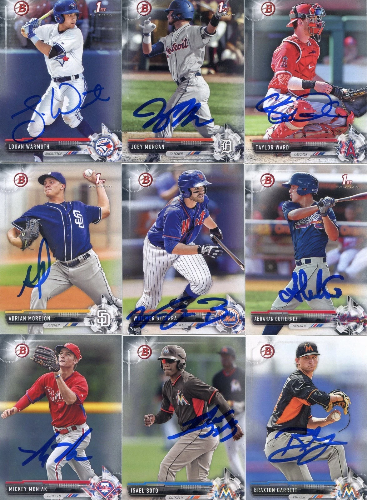 BRAXTON GARRETT SIGNED 2017 BOWMAN PROSPECT ROOKIE CARD AUTO