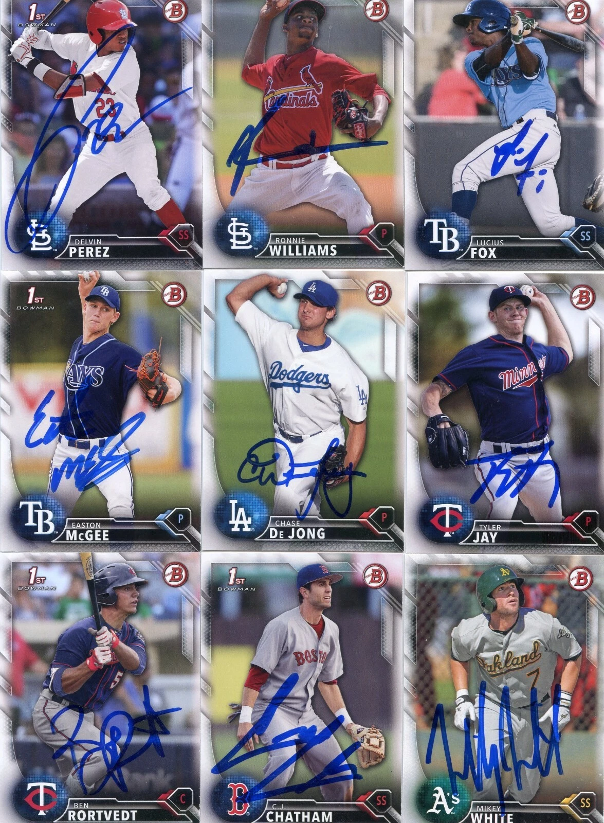 DELVIN PEREZ SIGNED 2016 BOWMAN DRAFT PROSPECT ROOKIE CARD AUTO