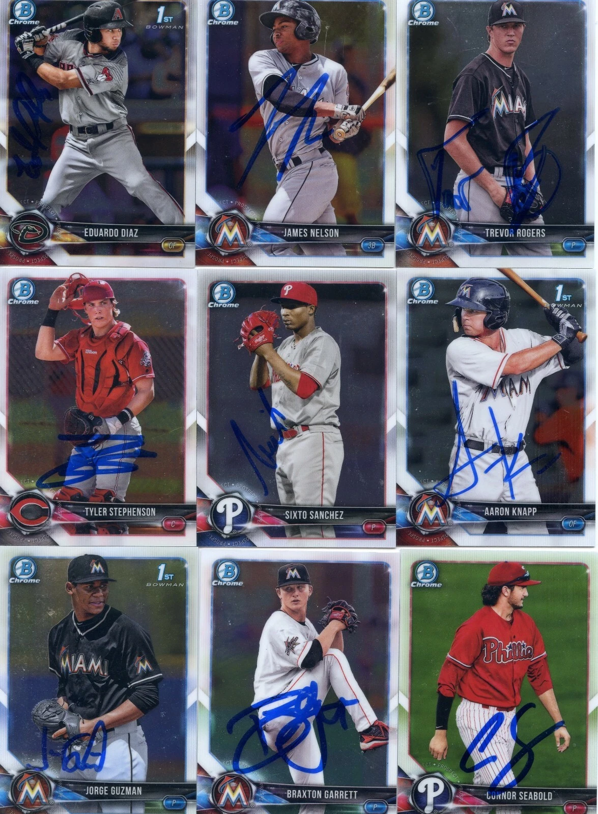 TYLER STEPHENSON SIGNED 2018 BOWMAN CHROME PROSPECT ROOKIE CARD AUTO