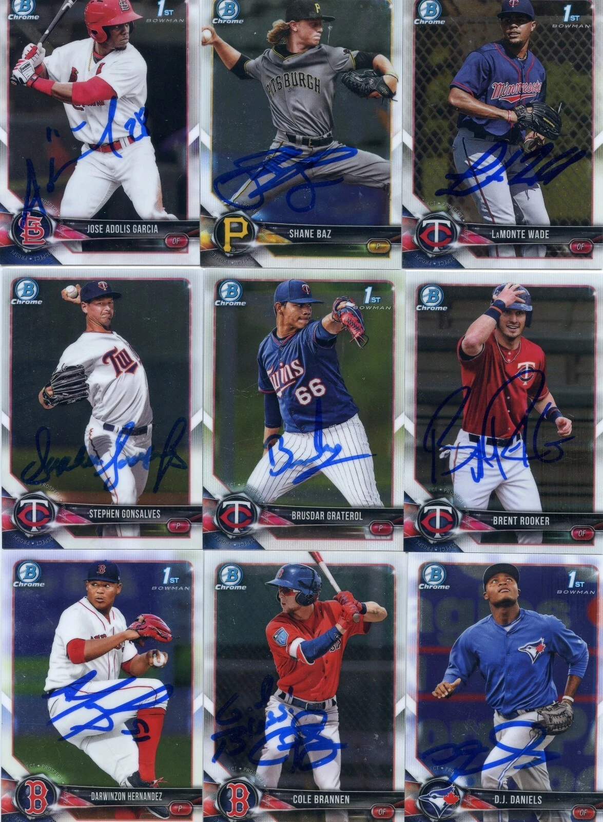 STEPHEN GONSALVES SIGNED 2018 BOWMAN CHROME PROSPECT ROOKIE CARD AUTO