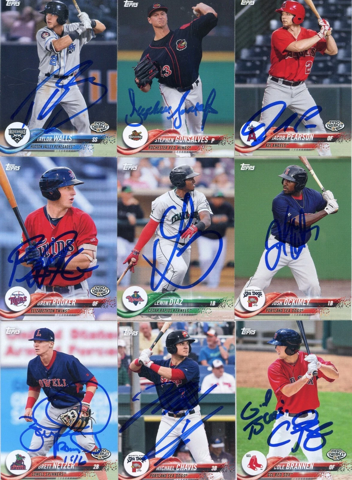 LEWIN DIAZ SIGNED 2018 TOPPS PRO DEBUT ROOKIE CARD AUTO