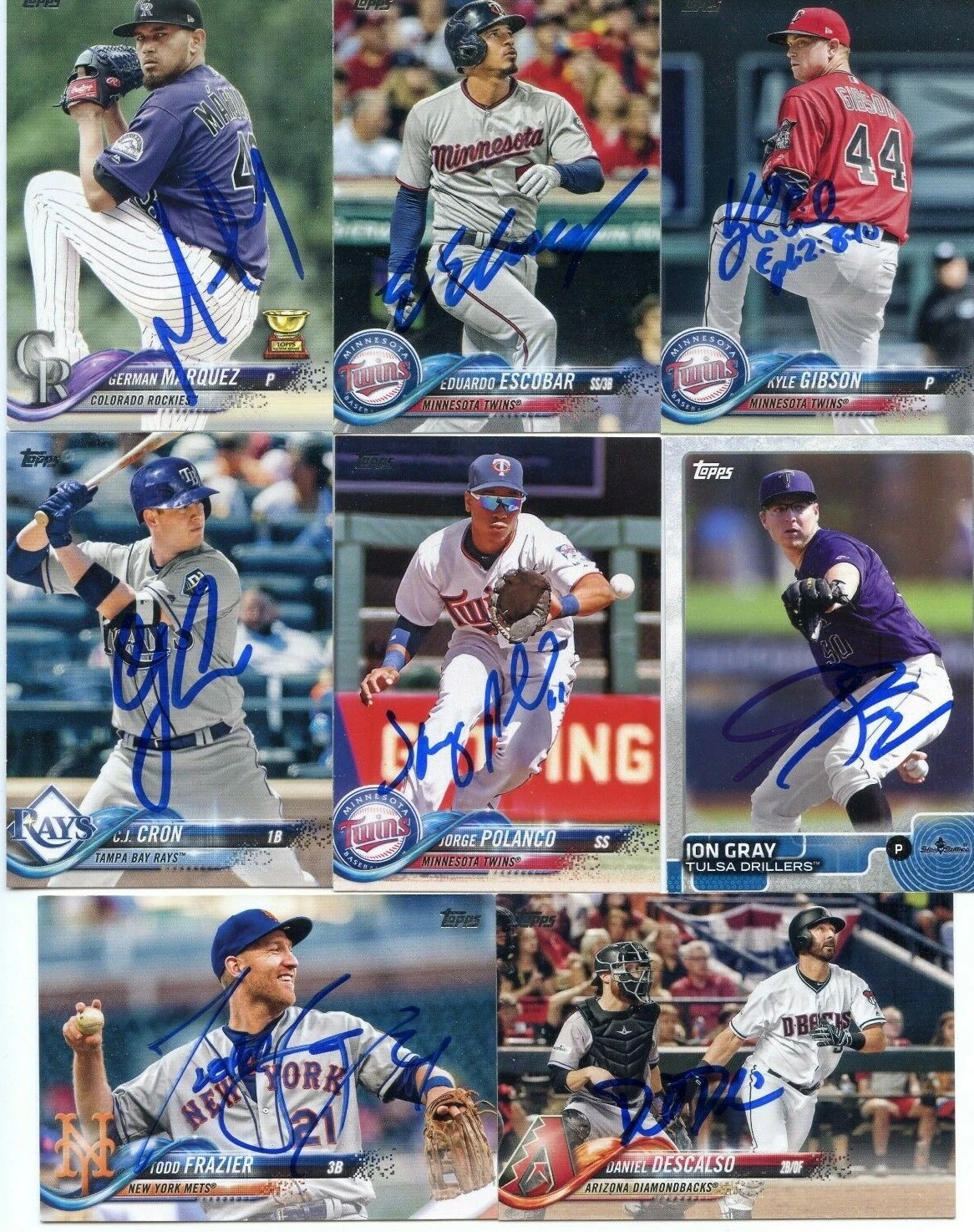 EDUARDO ESCOBAR SIGNED 2018 TOPPS CARD AUTO