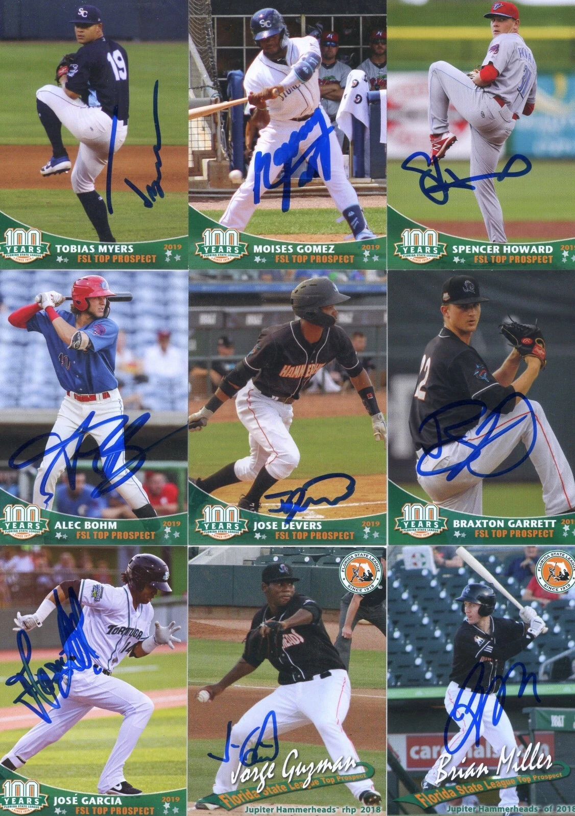 BRIAN MILLER SIGNED 2018 FSL FLORIDA STATE LEAGUE PROSPECT ROOKIE CARD AUTO
