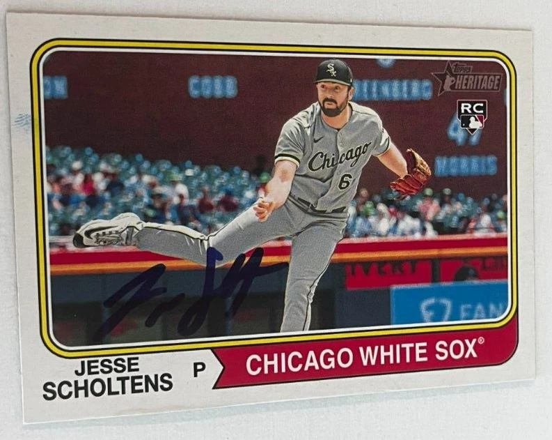 JESSE SHOLTENS SIGNED 2023 TOPPS HERITAGE BASEBALL CARD AUTO