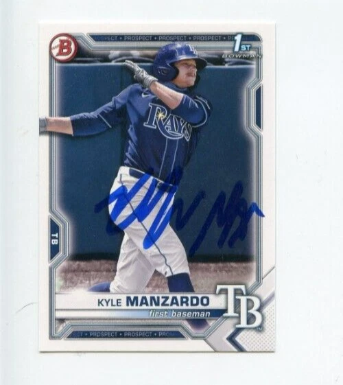 KYLE MANZARDO SIGNED 2021 BOWMAN DRAFT BASEBALL CARD AUTO