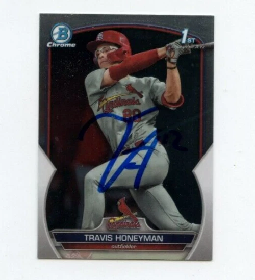 TRAVIS HONEYMAN SIGNED 2023 BOWMAN CHROME DRAFT CARD AUTO