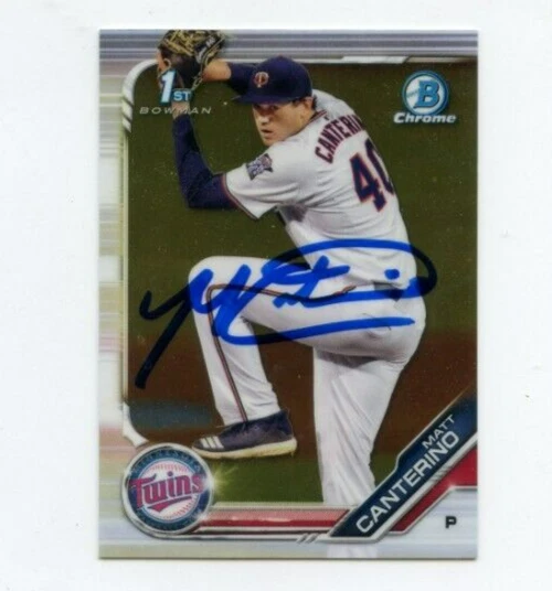 MATT CANTERINO SIGNED 2019 BOWMAN CHROME DRAFT CARD AUTO