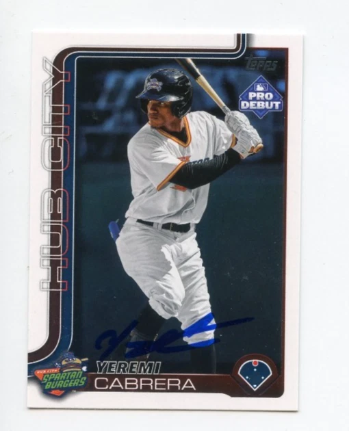 YEREMI CABRERA SIGNED AUTOGRAPHED 2025 TOPPS PRO DEBUT BASEBALL CARD AUTO