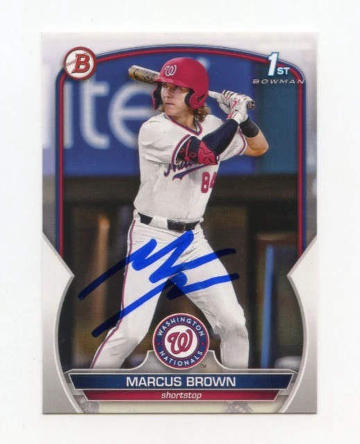 MARCUS BROWN SIGNED AUTOGRAPHED 2023 BOWMAN DRAFT BASEBALL CARD AUTO