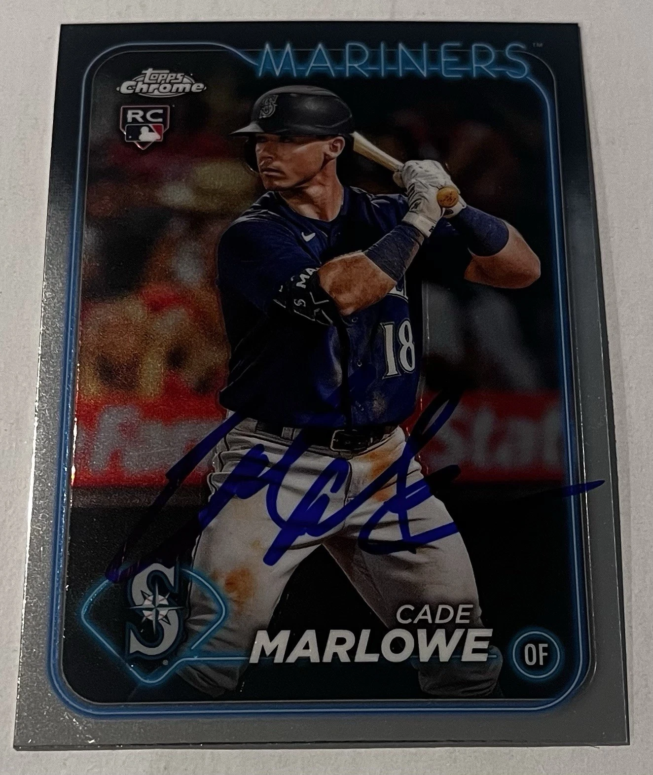 CADE MARLOWE SIGNED 2024 TOPPS CHROME BASEBALL CARD AUTO