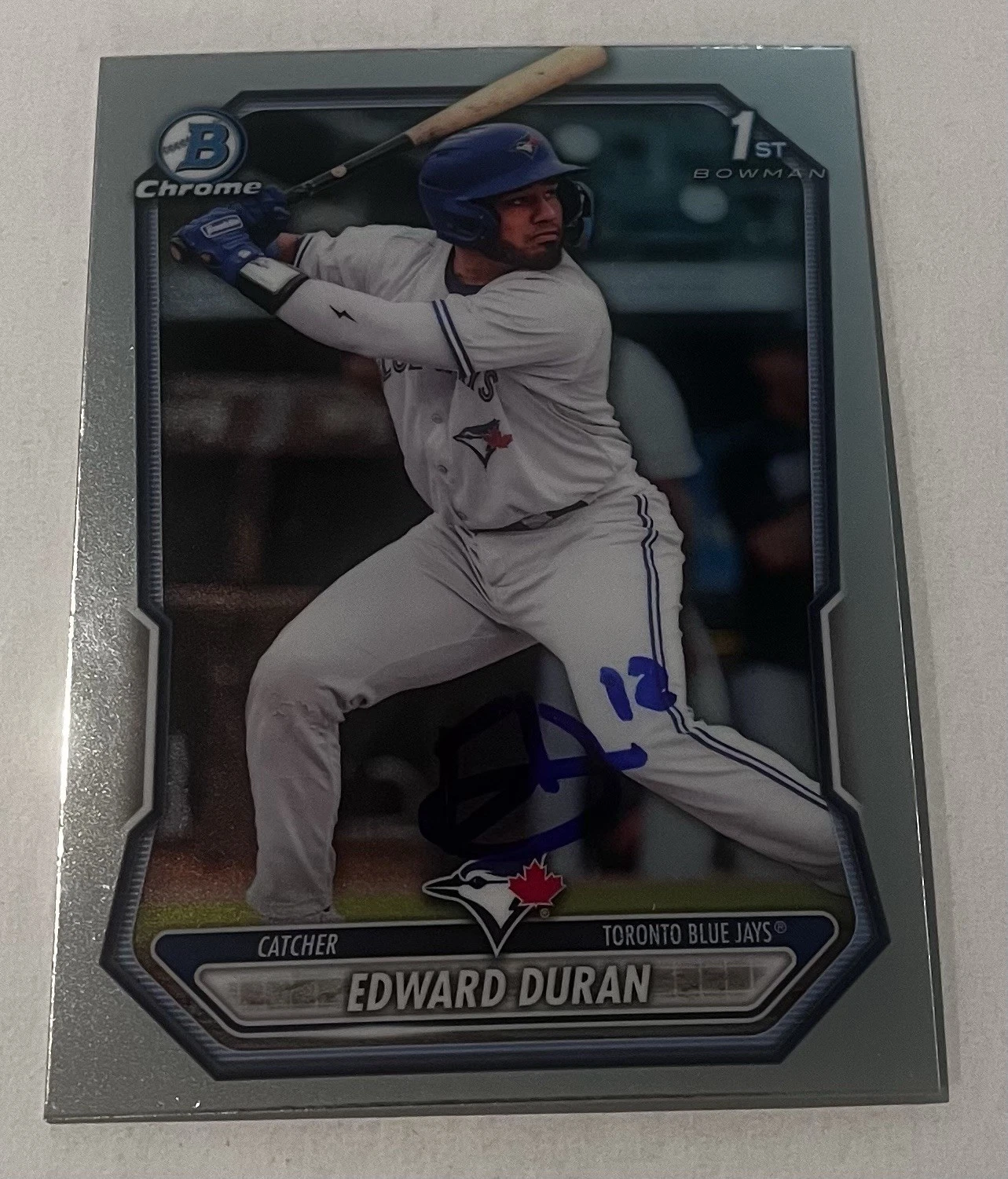 EDWARD DURAN SIGNED 2026 BOWMAN CHROME PROSPECT BASEBALL CARD AUTO