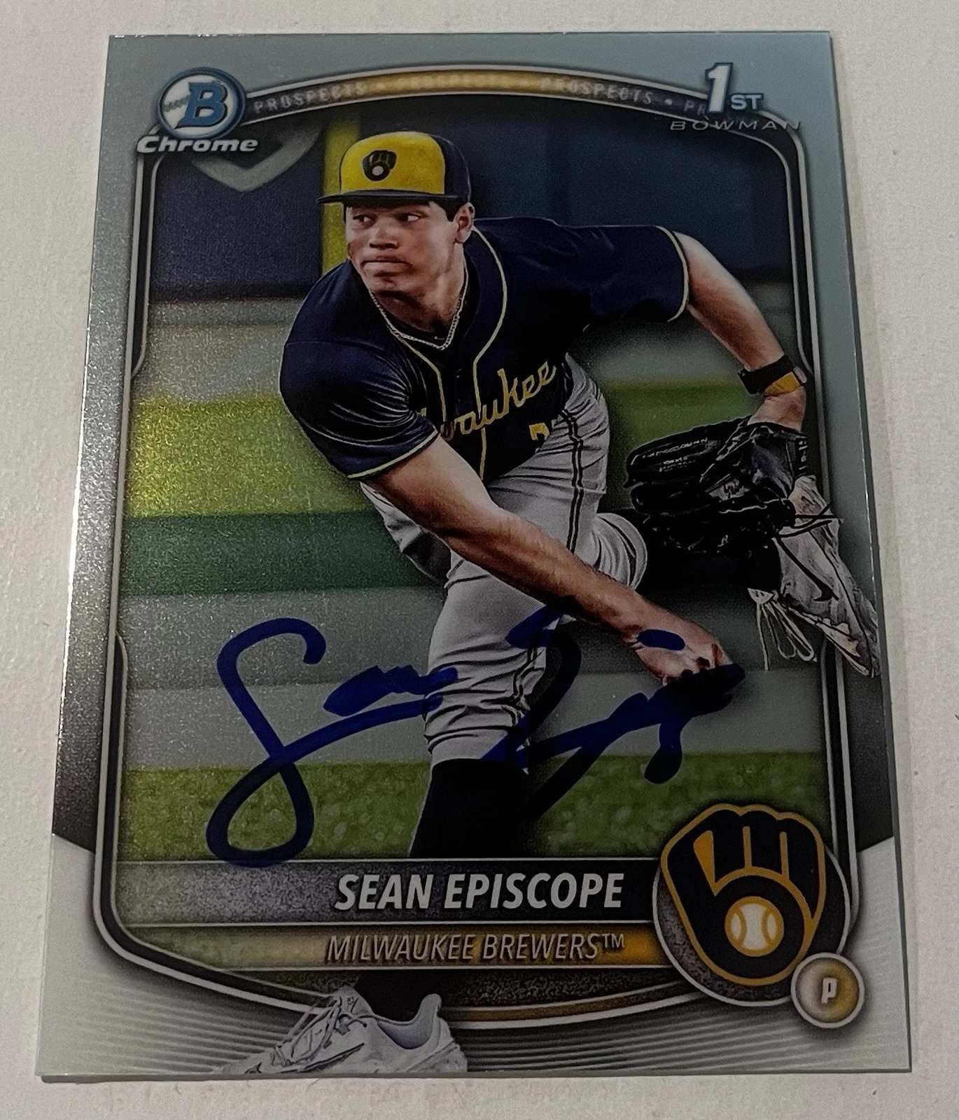 SEAN EPISCOPE SIGNED 2025 BOWMAN CHROME DRAFT PROSPECT BASEBALL CARD AUTO
