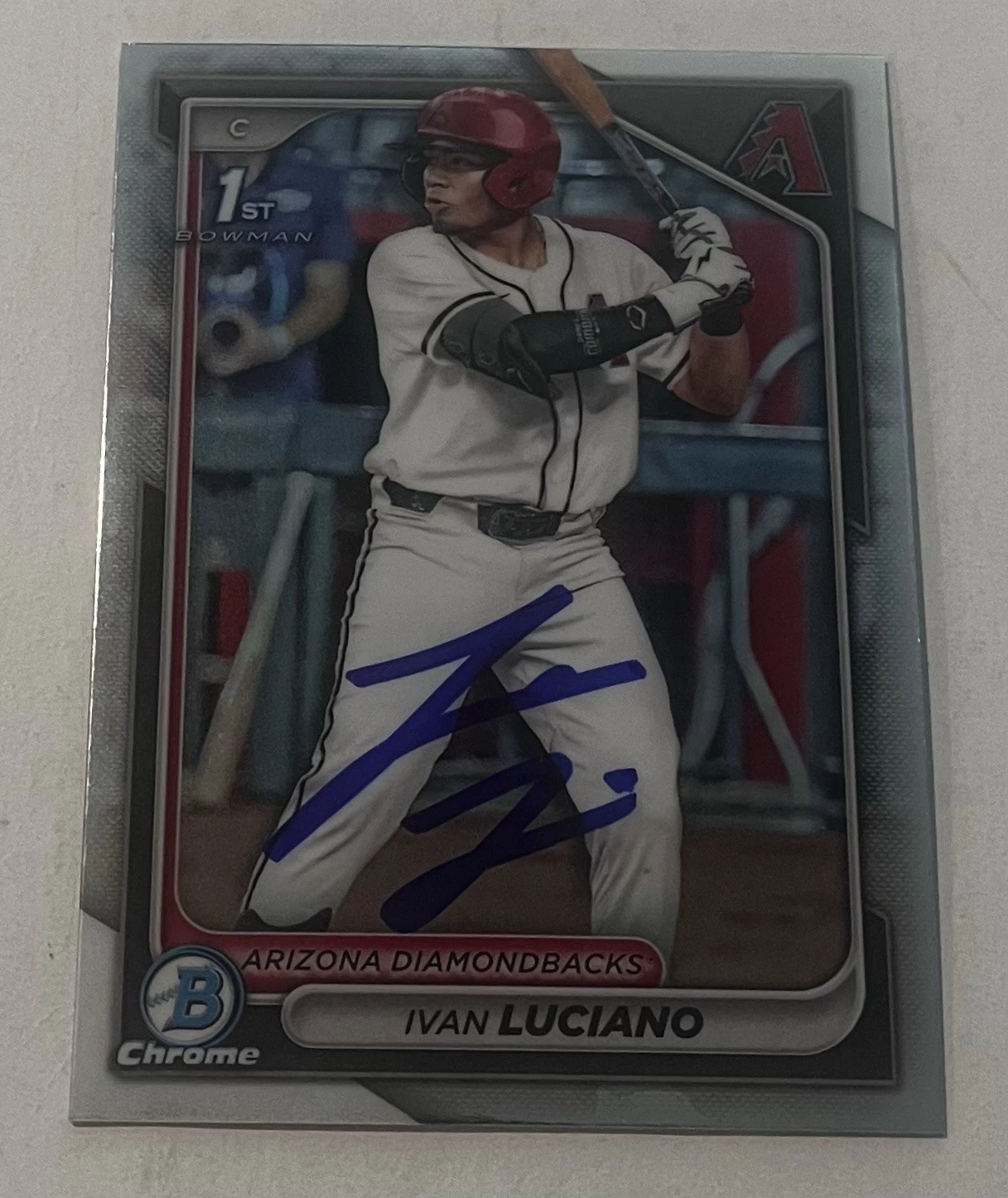 IVAN LUCIANO SIGNED 2024 BOWMAN DRAFT CHROME PROSPECT BASEBALL CARD AUTO