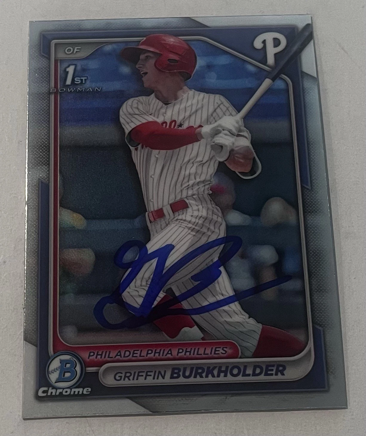 GRIFFIN BRUKHOLDER SIGNED 2024 BOWMAN DRAFT CHROME PROSPECT BASEBALL CARD AUTO