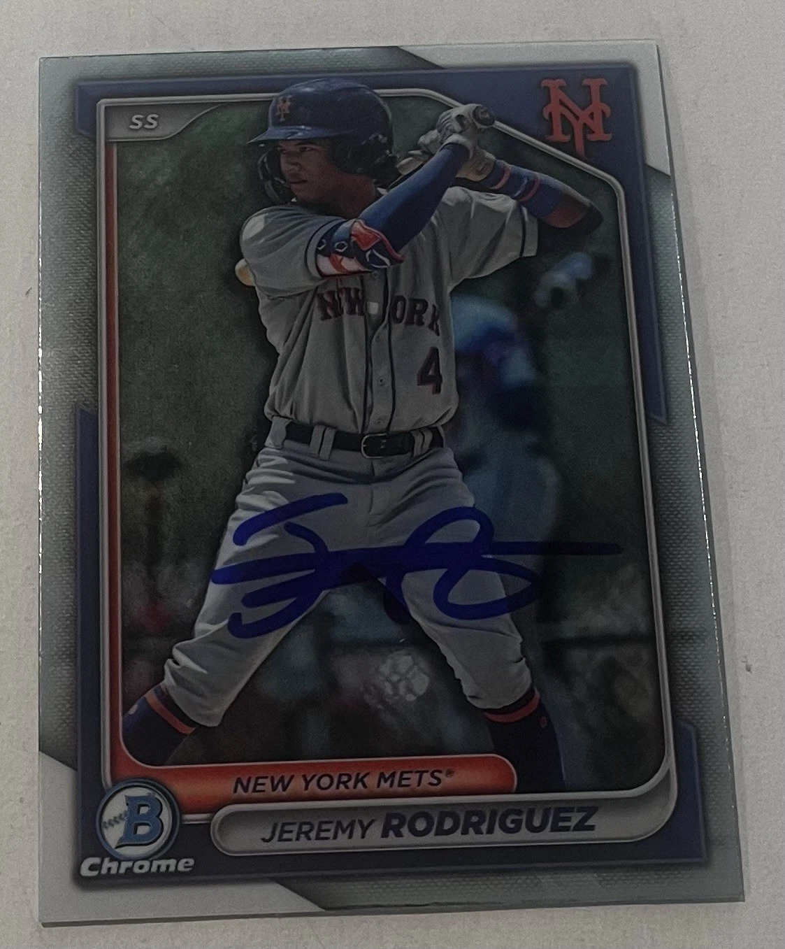 JEREMY RODRIGUEZ SIGNED 2024 BOWMAN DRAFT CHROME PROSPECT BASEBALL CARD AUTO