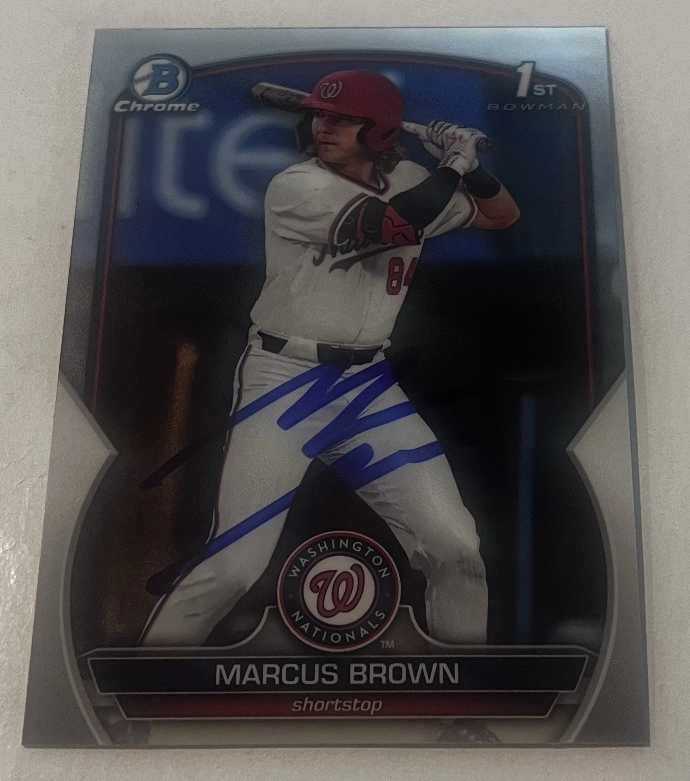 MARCUS BROWN SIGNED 2023 BOWMAN CHROME DRAFT PROSPECT BASEBALL CARD AUTO