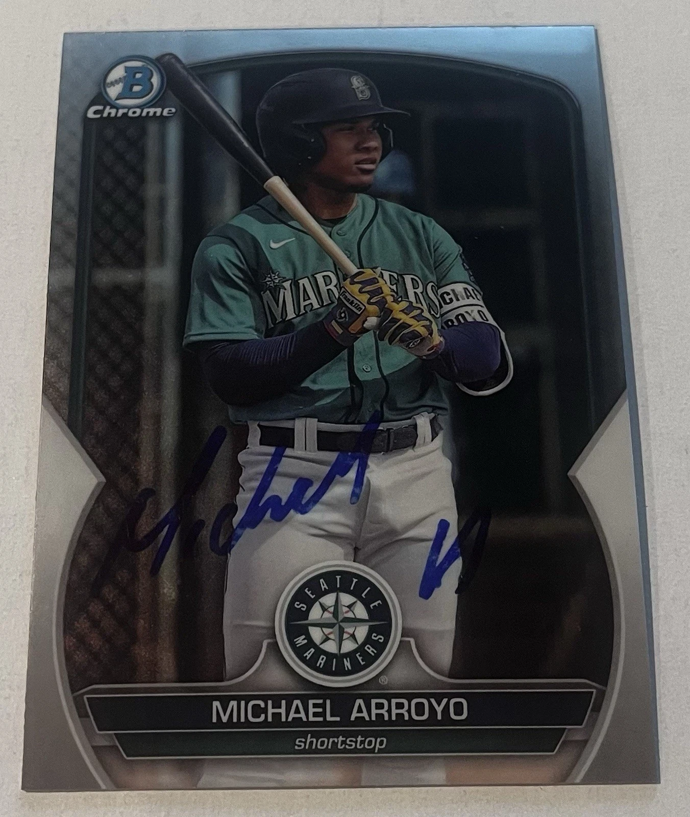 MICHAEL ARROYO SIGNED 2023 BOWMAN CHROME DRAFT PROSPECT BASEBALL CARD AUTO