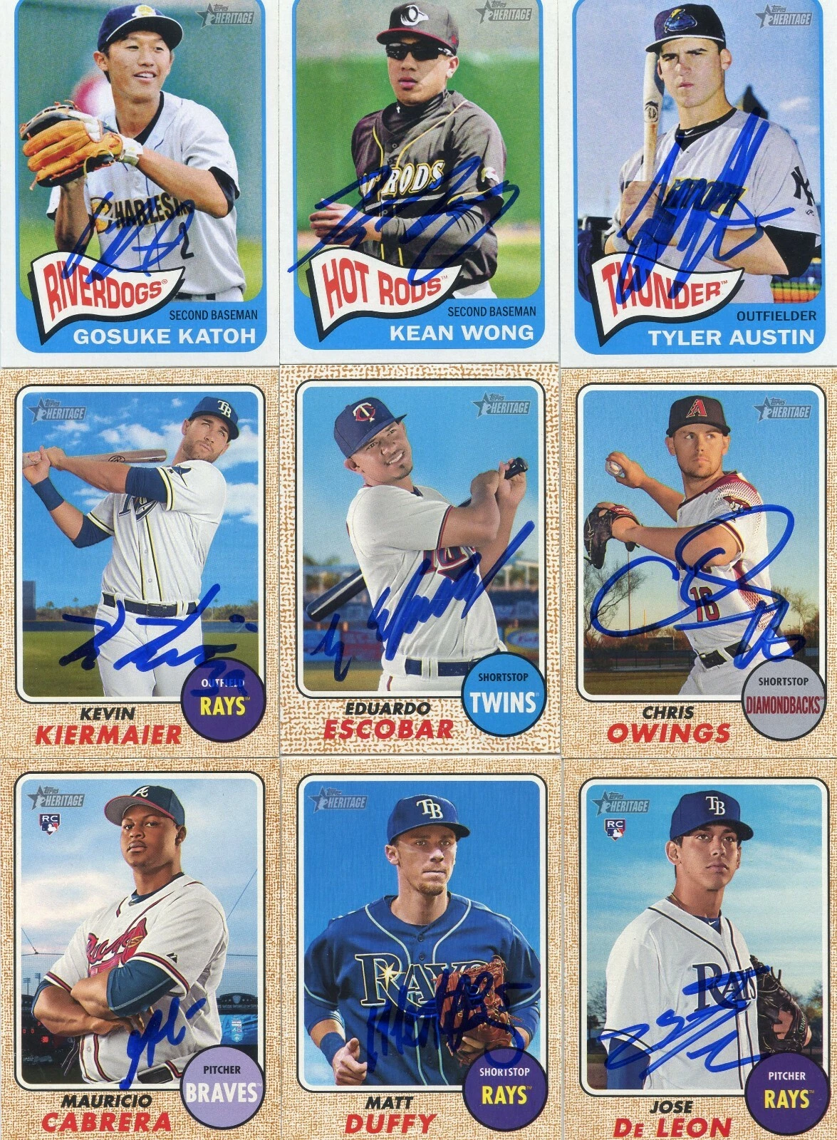 CHRIS OWINGS SIGNED 2017 TOPPS HERITAGE CARD AUTO