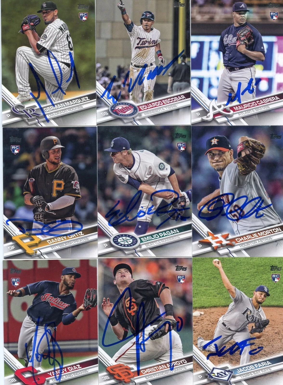 CHRISTIAN ARROYO SIGNED 2017 TOPPS ROOKIE CARD AUTO