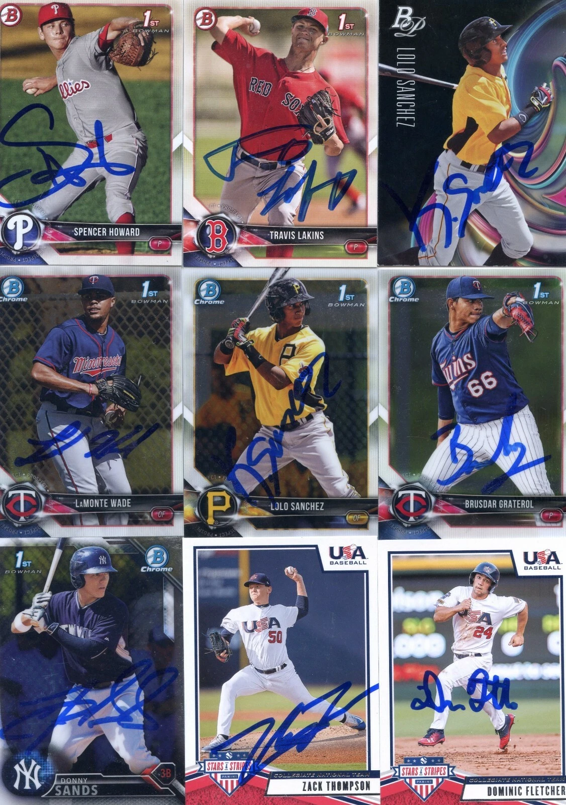 TRAVIS LAKINS SIGNED 2018 BOWMAN PROSPECT ROOKIE CARD AUTO