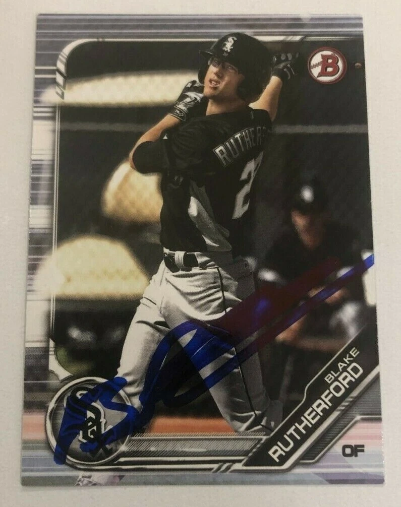 BLAKE RUTHERFORD SIGNED 2019 BOWMAN PROSPECT ROOKIE CARD AUTO