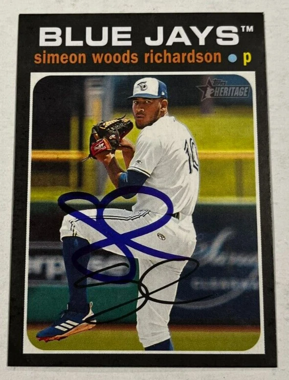 SIMEON WOODS RICHARDSON SIGNED 2020 TOPPS HERITAGE MINORS BASEBALL CARD AUTO