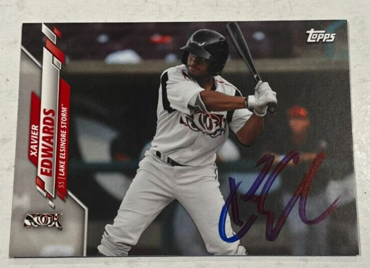XAVIER EDWARDS SIGNED 2020 TOPPS PRO DEBUT BASEBALL CARD AUTOGRAPH AUTO