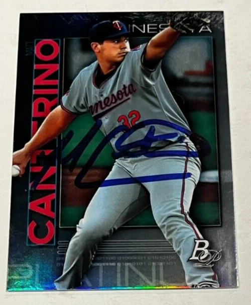 MATT CANTERINO SIGNED 2020 BOWMAN PLATINUM ROOKIE BASEBALL CARD AUTO