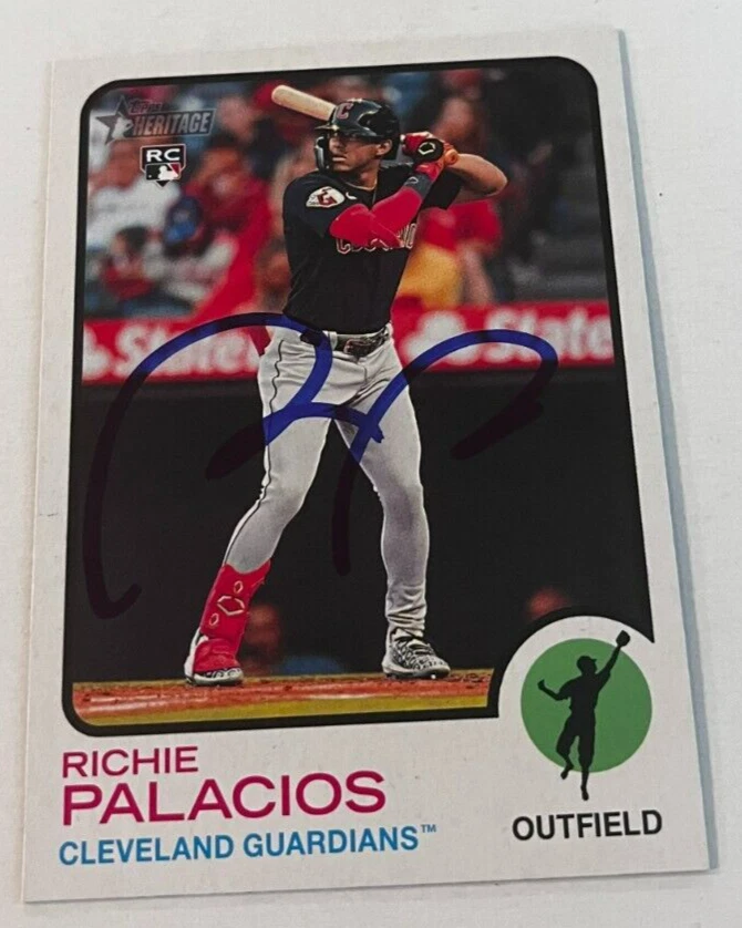 RICHIE PALACIOS SIGNED 2022 TOPPS HERITAGE BASEBALL CARD AUTO