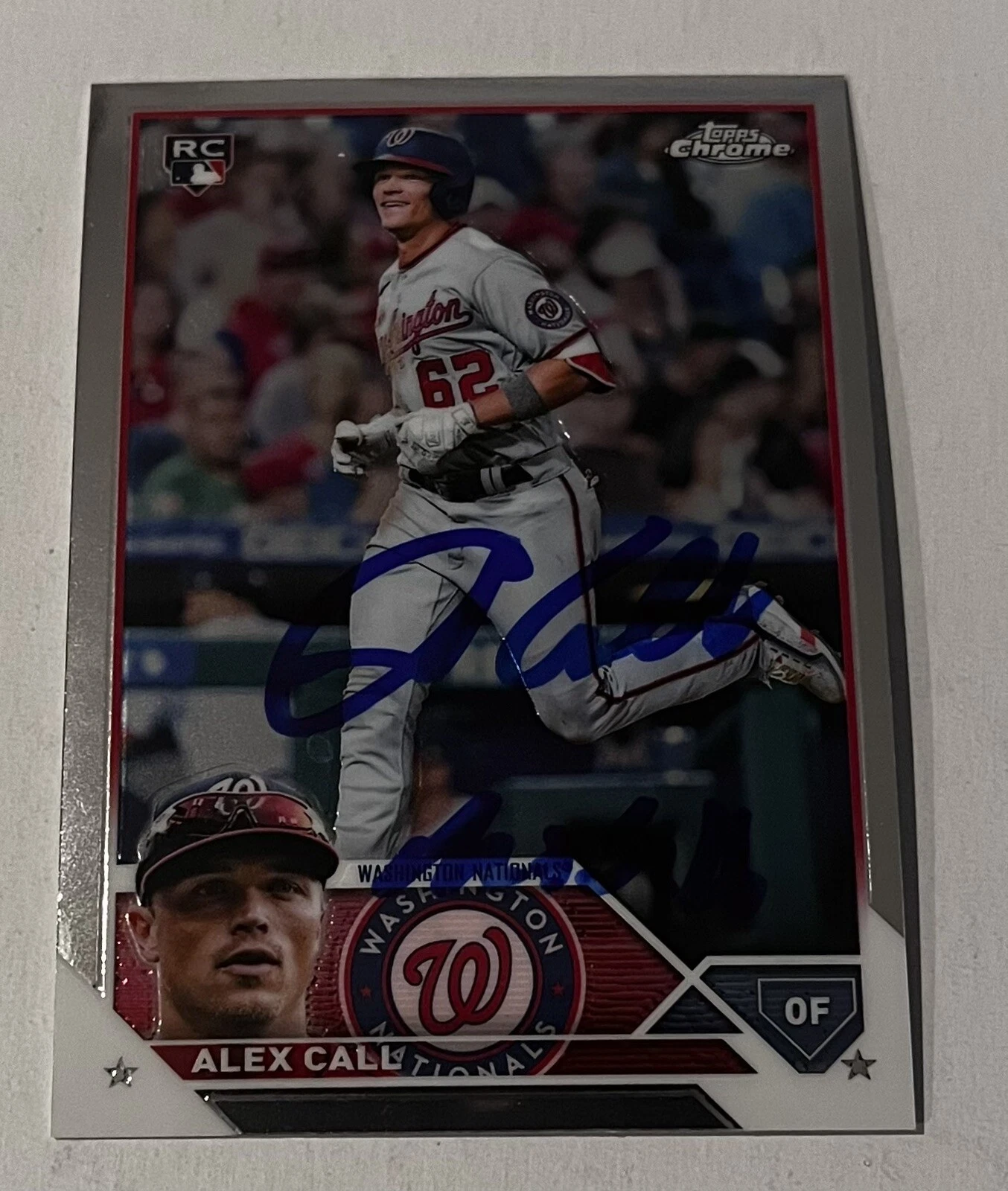 ALEX CALL SIGNED 2023 TOPPS CHROME BASEBALL CARD AUTO