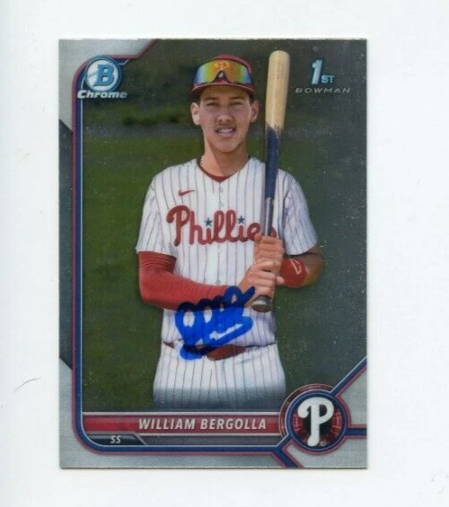 WILLIAM BERGOLLA SIGNED 2022 BOWMAN CHROME CARD AUTO