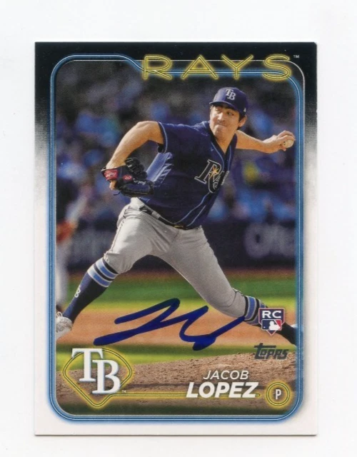 JACOB LOPEZ SIGNED AUTOGRAPHED 2024 TOPPS BASEBALL CARD AUTO