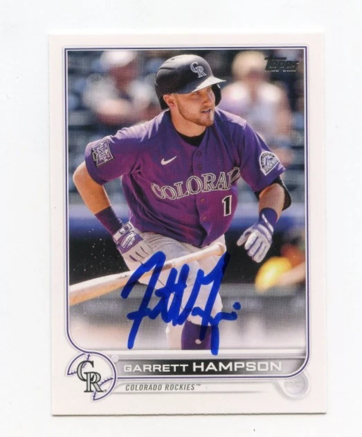 GARRETT HAMPSON SIGNED AUTOGRAPHED 2022 TOPPS BASEBALL CARD AUTO