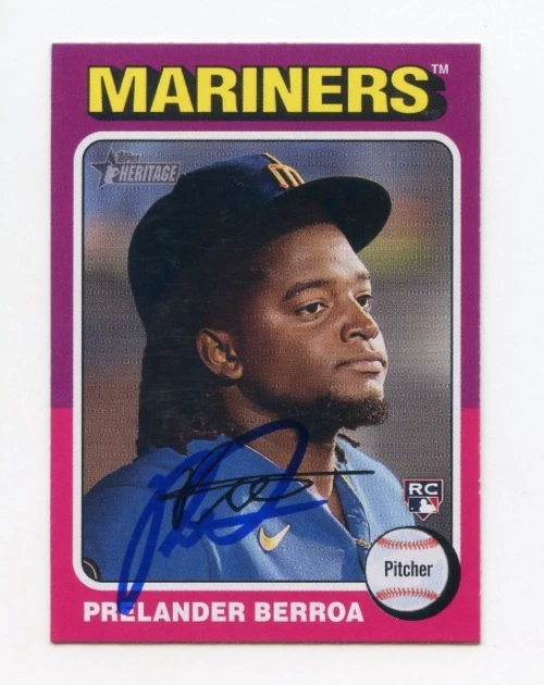 PRELANDER BERROA SIGNED AUTOGRAPHED 2024 TOPPS HERITAGE BASEBALL CARD AUTO