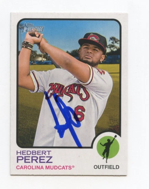 HEDBERT PEREZ SIGNED AUTOGRAPHED 2022 TOPPS HERITAGE MINORS CARD AUTO