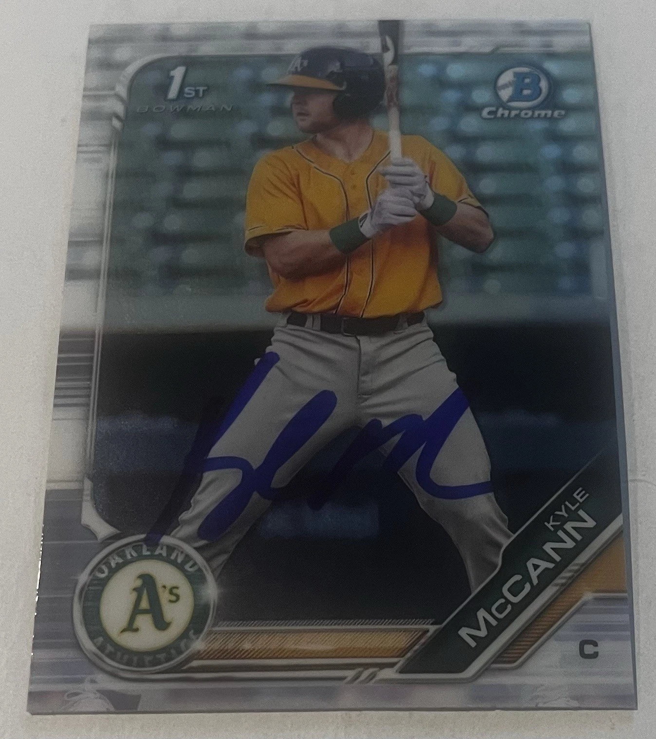 KYLE MCCANN SIGNED 2019 BOWMAN DRAFT CHROME PROSPECT CARD AUTO