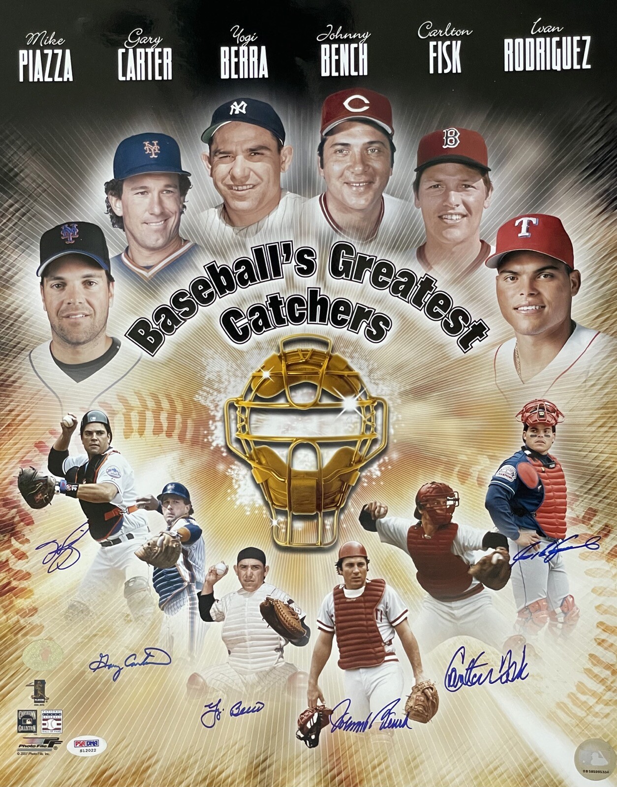 BASEBALLS GREATEST CATCHERS MULTI SIGNED 16X20 S12022 RARE PIAZZA CARTER