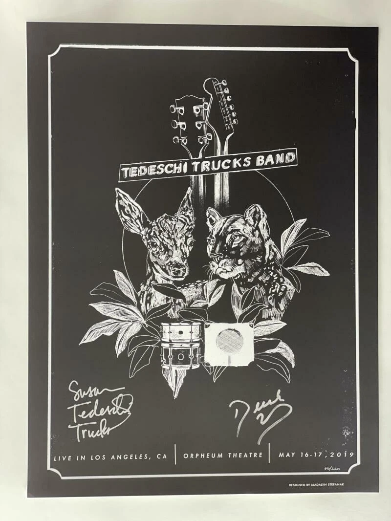 TEDESCHI TRUCKS BAND SIGNED AUTOGRAPH 18X24 CONCERT TOUR POSTER - LOS ANGELES