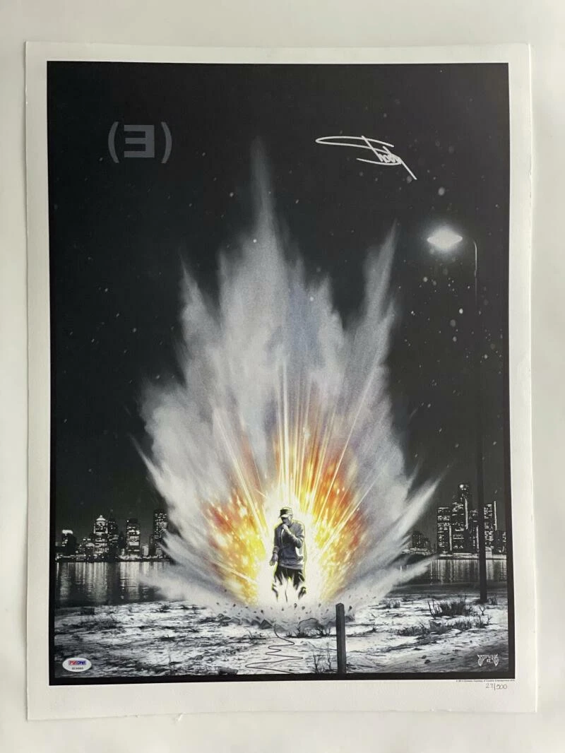 EMINEM SLIM SHADY SIGNED AUTOGRAPH LIMITED EDITION HAND#D LITHOGRAPH POSTER PSA
