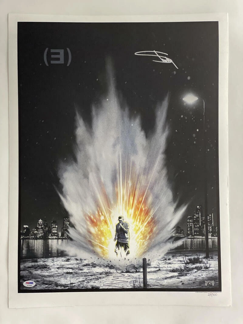 EMINEM SLIM SHADY SIGNED AUTOGRAPH LIMITED EDITION LITHOGRAPH POSTER RARE! PSA
