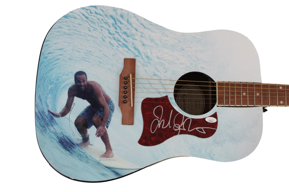 JACK JOHNSON SIGNED AUTOGRAPH CUSTOM GIBSON EPIPHONE GUITAR - TO THE SEA W/ JSA