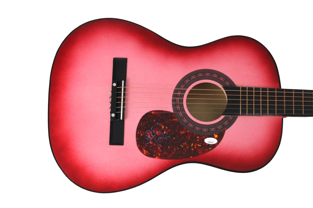 MIRANDA LAMBERT SIGNED AUTOGRAPH FULL SIZE PINK ACOUSTIC GUITAR - REVOLUTION JSA