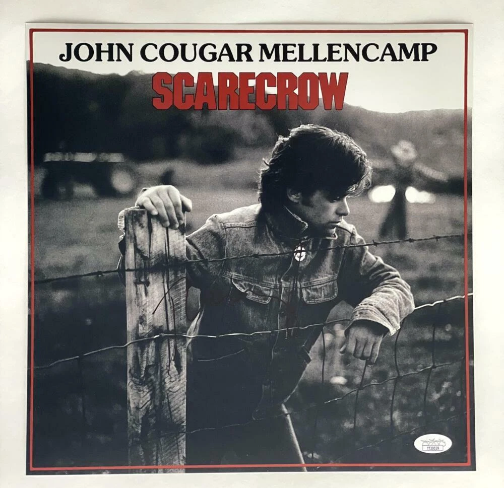 JOHN COUGAR MELLENCAMP SIGNED AUTOGRAPH 12X12 ALBUM FLAT SCARECROW W/ JSA