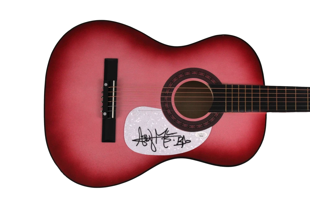 ASHLEY MCBRYDE SIGNED AUTOGRAPH FULL SIZE PINK ACOUSTIC GUITAR - NEVER WILL JSA