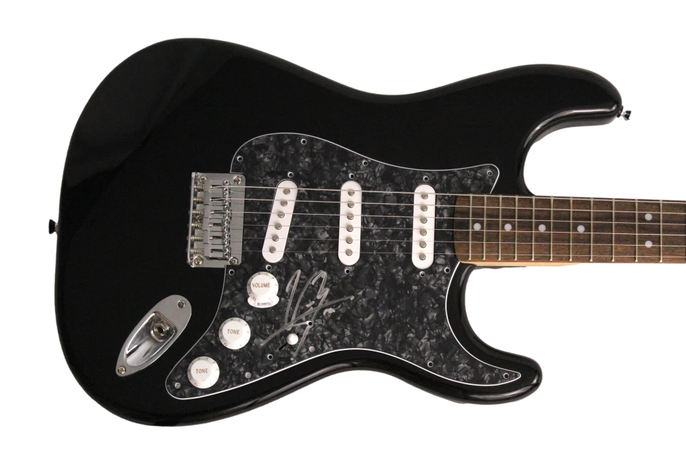 VINCE NEIL SIGNED AUTOGRAPH FULL SIZE B FENDER ELECTRIC GUITAR - MOTELY CRUE JSA