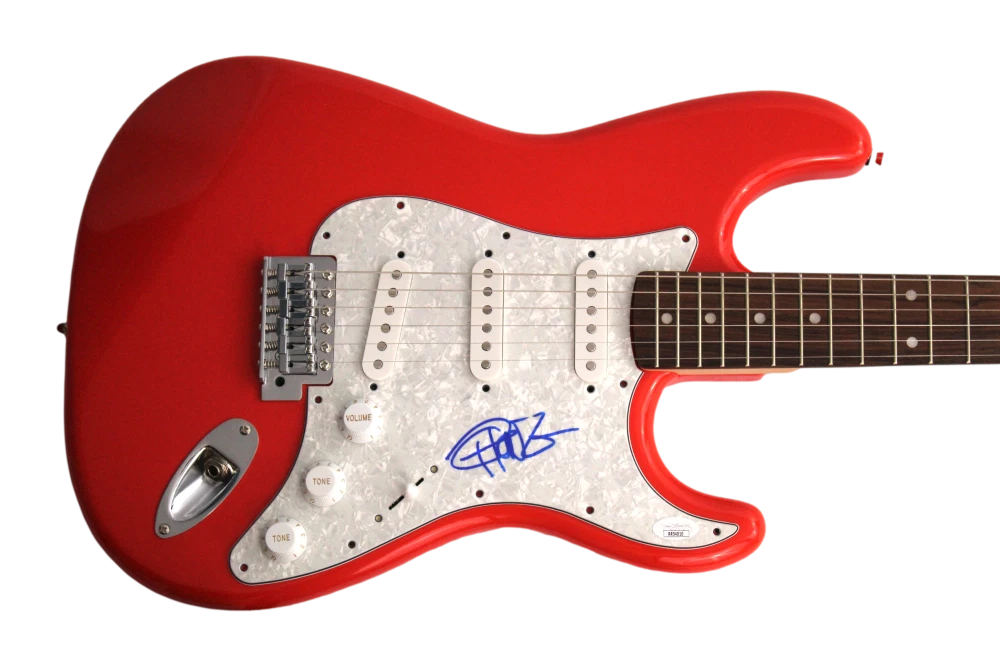 TOMMY CHONG SIGNED AUTOGRAPH FS R FENDER ELECTRIC GUITAR CHEECH & CHONG - W/ JSA